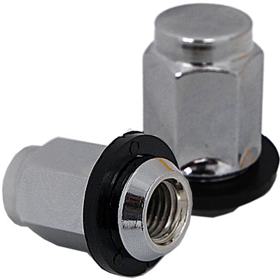 ГАЙКА Хром М12*1,5 (L35 NEX 19) с ПЛАСТИКОВЫМ КОЛЬЦОМ